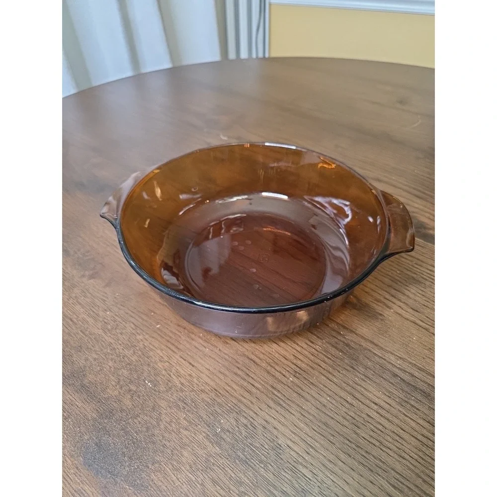 Vintage Anchor Hocking Fire King 2 Qt Casserole Dish #438 Amber USA No‎ Lid